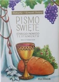Biblia Tysiąclecia duża TW (komunia, winogrono). Autor: Praca zbiorowa. Dobreksiazki.pl Okładka książki Biblia Tysiąclecia duża TW (komunia, winogrono)