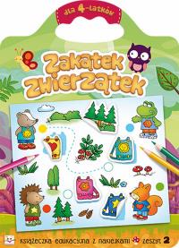 ZAKĄTEK ZWIERZĄTEK DLA 4-LATKÓW ZESZYT 2. Autor: Opracowanie zbiorowe. Dobreksiazki.pl Okładka książki ZAKĄTEK ZWIERZĄTEK DLA 4-LATKÓW ZESZYT 2