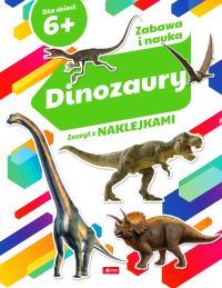 DINOZAURY ZESZYT Z NAKLEJKAMI. Autor: Opracowanie zbiorowe. Dobreksiazki.pl Okładka książki DINOZAURY ZESZYT Z NAKLEJKAMI