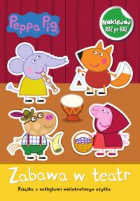 Świnka Peppa. Naklejaj raz po raz. zabawa w teatr. Autor: Opracowanie zbiorowe. Dobreksiazki.pl Okładka książki Świnka Peppa. Naklejaj raz po raz. zabawa w teatr