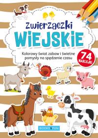 ZWIERZACZKI WIEJSKIE PLUS NAKLEJKI KOLOROWANKA. Autor: Opracowanie zbiorowe. Dobreksiazki.pl Okładka książki ZWIERZACZKI WIEJSKIE PLUS NAKLEJKI KOLOROWANKA
