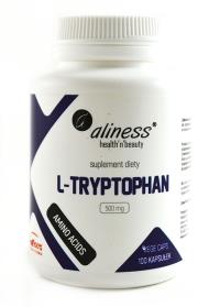 Aliness L-Tryptofan 500mg 100 kaps. Producent: Aliness. Dobreksiazki.pl Zdjęcie produktu Aliness L-Tryptofan 500mg 100 kaps