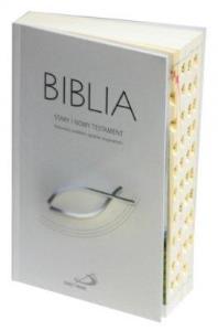 Biblia z rybką (szara z paginatorami) BR. Wydawca: Edycja Świętego Pawła. Dobreksiazki.pl Opakowanie Biblia z rybką (szara z paginatorami) BR
