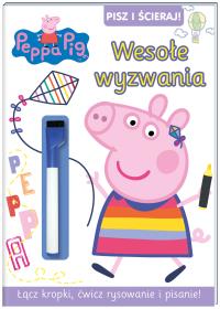 Świnka Peppa. Pisz i ścieraj! Wseołe wyzwania. Autor: Opracowanie zbiorowe. Dobreksiazki.pl Okładka książki Świnka Peppa. Pisz i ścieraj! Wseołe wyzwania
