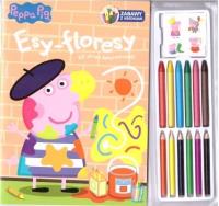Świnka Peppa. Zabawy z kredkami. Esy-floresy. Autor: Opracowanie zbiorowe. Dobreksiazki.pl Okładka książki Świnka Peppa. Zabawy z kredkami. Esy-floresy