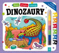 Mały artysta koloruje dinozaury. Autor: Opracowanie zbiorowe. Dobreksiazki.pl Okładka książki Mały artysta koloruje dinozaury