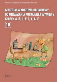 Materiał wyrazowo-obrazkowy...A,O,U,E,I,Y,Ą,Ę. Autor: Grażyna Krzysztofek. Dobreksiazki.pl Okładka książki Materiał wyrazowo-obrazkowy...A,O,U,E,I,Y,Ą,Ę