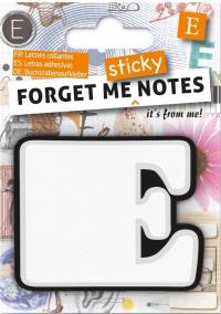 Forget me sticky notes kart samoprzylepne litera E. Wydawca: IF. Dobreksiazki.pl Opakowanie Forget me sticky notes kart samoprzylepne litera E