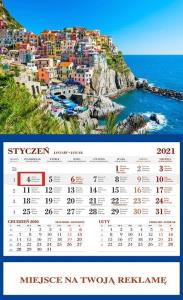 Kalendarz 2021 Ścienny Jednodzielny Cinque Terre. Wydawca: Wokół nas. Dobreksiazki.pl Opakowanie Kalendarz 2021 Ścienny Jednodzielny Cinque Terre