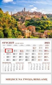 Kalendarz 2021 Ścienny Jednodzielny Siena. Wydawca: Wokół nas. Dobreksiazki.pl Opakowanie Kalendarz 2021 Ścienny Jednodzielny Siena