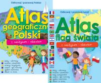 Pakiet atlasów. Flagi świata i Atlas Polski z naklejkami. Wydawca: Wilga. Dobreksiazki.pl Opakowanie Pakiet atlasów. Flagi świata i Atlas Polski z naklejkami