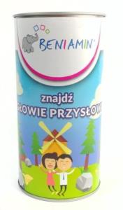 Przysłowia w tubie. Wydawca: Beniamin. Dobreksiazki.pl Opakowanie Przysłowia w tubie