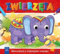 Zwierzęta. Malowanka z ruchomymi oczkami. Autor: Sylwia Kajdana. Dobreksiazki.pl Okładka książki Zwierzęta. Malowanka z ruchomymi oczkami