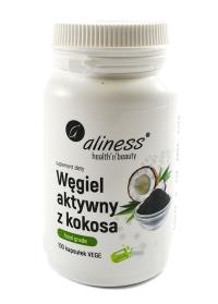 Aliness Węgiel aktywny z kokosa 300mg 100 kaps . Producent: Aliness. Dobreksiazki.pl Zdjęcie produktu Aliness Węgiel aktywny z kokosa 300mg 100 kaps