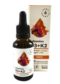 Aura Herbals Witamina D3 4000 IU + K2mk7 100µg 30ml. Producent: Aura Herbals. Dobreksiazki.pl Zdjęcie produktu Aura Herbals Witamina D3 4000 IU + K2mk7 100µg 30ml