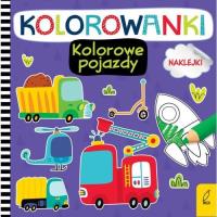 Kolorowanki z naklejkami Kolorowe pojazdy. Autor: Opracowanie zbiorowe. Dobreksiazki.pl Okładka książki Kolorowanki z naklejkami Kolorowe pojazdy