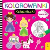 Kolorowanki z naklejkami Księżniczki. Autor: Opracowanie zbiorowe. Dobreksiazki.pl Okładka książki Kolorowanki z naklejkami Księżniczki