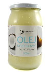KruKam Olej kokosowy bezzapachowy 900ml. Producent: KruKam. Dobreksiazki.pl Zdjęcie produktu KruKam Olej kokosowy bezzapachowy 900ml