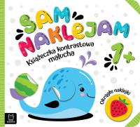 Sam naklejam. Ksiażeczka kontrastowa malucha 1+. Autor: Opracowanie zbiorowe. Dobreksiazki.pl Okładka książki Sam naklejam. Ksiażeczka kontrastowa malucha 1+