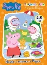 Świnka Peppa. Nauka i zabawa z Peppą 4-5 lat. Autor: Opracowanie zbiorowe. Dobreksiazki.pl Okładka książki Świnka Peppa. Nauka i zabawa z Peppą 4-5 lat