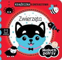 Zwierzęta. Maluch patrzy. Książeczka kontrastowa. Autor: Opracowanie zbiorowe. Dobreksiazki.pl Okładka książki Zwierzęta. Maluch patrzy. Książeczka kontrastowa