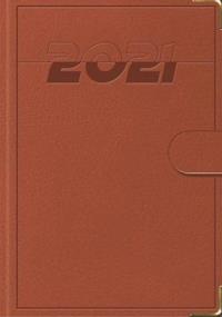 Opakowanie Terminarz 2021 B7 Lux z zapinką brązowy