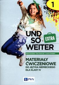 und so weiter Extra 1 Materiały ćwiczeniowe do języka niemieckiego dla klasy 4. Autor: Kozubska Marta, Krawczyk Ewa, Zastąpiło Lucyna. Dobreksiazki.pl Okładka książki und so weiter Extra 1 Materiały ćwiczeniowe do języka niemieckiego dla klasy 4