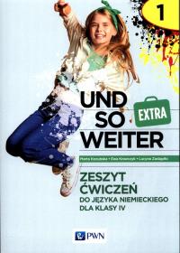 und so weiter Extra 1 Zeszyt ćwiczeń do języka niemieckiego dla klasy 4. Autor: Kozubska Marta, Krawczyk Ewa, Zastąpiło Lucyna. Dobreksiazki.pl Okładka książki und so weiter Extra 1 Zeszyt ćwiczeń do języka niemieckiego dla klasy 4