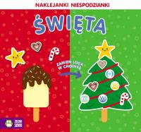Święta. Naklejanki niespodzianki. Autor: Opracowanie zbiorowe. Dobreksiazki.pl Okładka książki Święta. Naklejanki niespodzianki