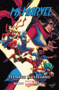 Ms Marvel T.9 Teenage Wasteland. Autor: G. Willow Wilson. Dobreksiazki.pl Okładka książki Ms Marvel T.9 Teenage Wasteland