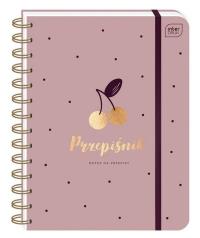 Przepiśnik z gumką A5/240K 90g Cherry. Wydawca: INTERDRUK. Dobreksiazki.pl Opakowanie Przepiśnik z gumką A5/240K 90g Cherry