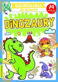 Dinozaury. Kolorowanka ze wzorem. Autor: Opracowanie zbiorowe. Dobreksiazki.pl Okładka książki Dinozaury. Kolorowanka ze wzorem