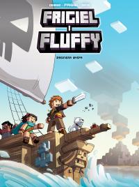 Frigiel i Fluffy. Zaginiona wyspa. Autor: Derrien Jean-Christophe. Dobreksiazki.pl Okładka książki Frigiel i Fluffy. Zaginiona wyspa