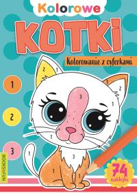 Kolorowanie z cyferkami. Kotki. Autor: Opracowanie zbiorowe. Dobreksiazki.pl Okładka książki Kolorowanie z cyferkami. Kotki