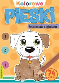 Kolorowanie z cyferkami. Pieski. Autor: Opracowanie zbiorowe. Dobreksiazki.pl Okładka książki Kolorowanie z cyferkami. Pieski