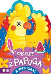 Koloruję z papugą. Autor: Opracowanie zbiorowe. Dobreksiazki.pl Okładka książki Koloruję z papugą