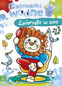 Malowanki wodne. Zwierzęta w zoo. Autor: Sylwia Kajdana. Dobreksiazki.pl Okładka książki Malowanki wodne. Zwierzęta w zoo