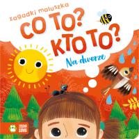 Na dworze. Co to? Kto to? Zagadki maluszka. Autor: Opracowanie zbiorowe. Dobreksiazki.pl Okładka książki Na dworze. Co to? Kto to? Zagadki maluszka