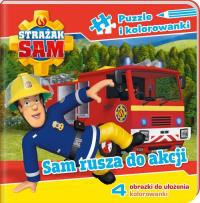 'Strażak Sam. Puzzle i kolorowanki. Sam rusza na akcję.'. Autor: Opracowanie zbiorowe. Dobreksiazki.pl Okładka książki 'Strażak Sam. Puzzle i kolorowanki. Sam rusza na akcję.'