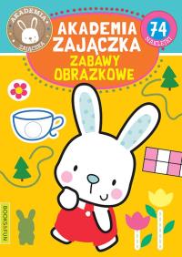 Akademia zajaczka Zabawy obrazkowe. Autor: Opracowanie zbiorowe. Dobreksiazki.pl Okładka książki Akademia zajaczka Zabawy obrazkowe