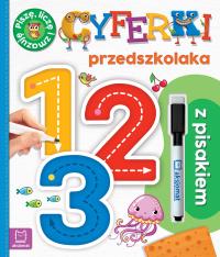 Cyferki przedszkolaka z pisakiem. Piszę, liczę i zmazuję. Wydanie specjalne. Autor: Bator Agnieszka. Dobreksiazki.pl Okładka książki Cyferki przedszkolaka z pisakiem. Piszę, liczę i zmazuję. Wydanie specjalne