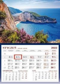 Kalendarz 2022 Ścienny Jednodzieny Grecja. Wydawca: Wokół nas. Dobreksiazki.pl Opakowanie Kalendarz 2022 Ścienny Jednodzieny Grecja