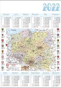 Kalendarz 2022 Jednoplanszowy Mapa Polski PL04. Wydawca: Lucrum. Dobreksiazki.pl Opakowanie Kalendarz 2022 Jednoplanszowy Mapa Polski PL04