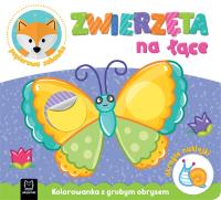 Zwierzęta na łące. Kolorowanka z grubym obrysem. Autor: Opracowanie zbiorowe. Dobreksiazki.pl Okładka książki Zwierzęta na łące. Kolorowanka z grubym obrysem