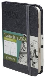 Kalendarz 2022 Awangarda A7 grafitowy TDW ANTRA. Wydawca: Antra. Dobreksiazki.pl Opakowanie Kalendarz 2022 Awangarda A7 grafitowy TDW ANTRA