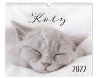 Kalendarz 2022 planszowy 33,5x40 Koty. Wydawca: INTERDRUK. Dobreksiazki.pl Opakowanie Kalendarz 2022 planszowy 33,5x40 Koty