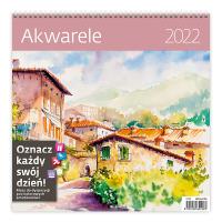 Kalendarz 30 x 30 z naklejkami. Akwarele 2022. Wydawca: Sztuka Rodzinna. Dobreksiazki.pl Opakowanie Kalendarz 30 x 30 z naklejkami. Akwarele 2022