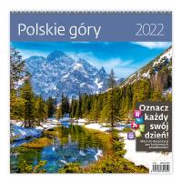 Kalendarz 30 x 30 z naklejkami. Polskie góry 2022. Wydawca: Sztuka Rodzinna. Dobreksiazki.pl Opakowanie Kalendarz 30 x 30 z naklejkami. Polskie góry 2022