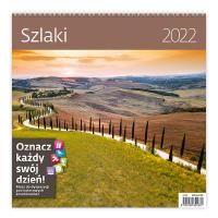 Kalendarz 30 x 30 z naklejkami. Szlaki 2022. Wydawca: Sztuka Rodzinna. Dobreksiazki.pl Opakowanie Kalendarz 30 x 30 z naklejkami. Szlaki 2022