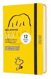 Kalendarz 2022 dzienny 12MP Peanuts, żółty. Wydawca: Moleskine. Dobreksiazki.pl Opakowanie Kalendarz 2022 dzienny 12MP Peanuts, żółty